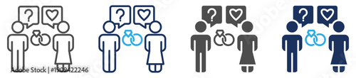 marriage counseling icon sheet with multi concept
