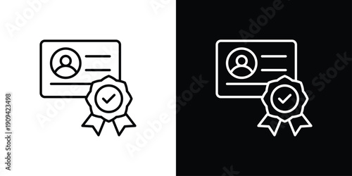 Qualification Icon Sheet Multiple Style Collection Isolated Vector