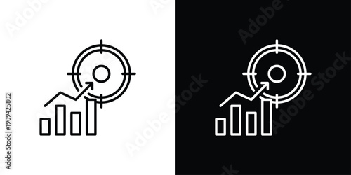 Target Icon Sheet Multiple Style Collection Isolated Vector
