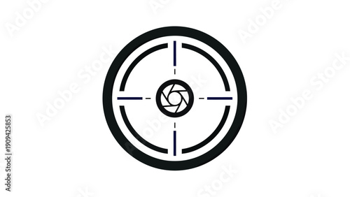 A simple, black and white target design on a white background