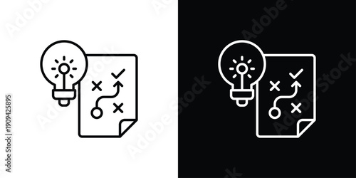 Planning Icon Sheet Multiple Style Collection Isolated Vector