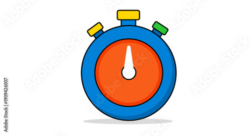Blue Stopwatch with Orange Dial.