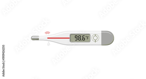 Digital Thermometer Showing Normal Body Temperature.