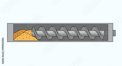 Industrial Screw Conveyor Machine Component.