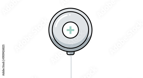 Simple White Computer Mouse with Cord.