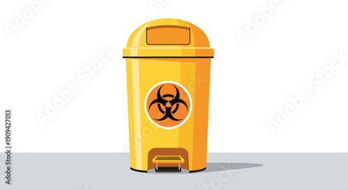 Yellow Biohazard Waste Disposal Container.