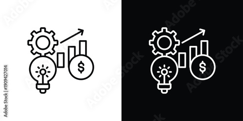 Development Icon Sheet Multiple Style Collection Isolated Vector