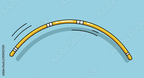 Yellow Curved Object in Motion.