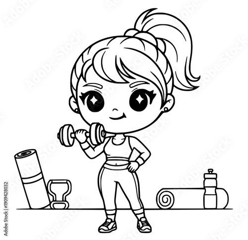 fitness girl vector