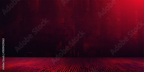 A dark vintage backdrop featuring an old textured red grunge wall with a dirty paint pattern and light orange accents for an industrial art wallpaper design