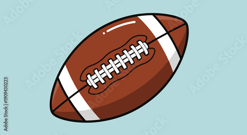 American Football Illustration with Laces and Stripes.
