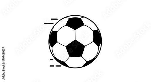 Black and White Soccer Ball Illustration 1.