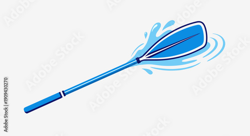 Blue Paddle with Water Splash Effect.