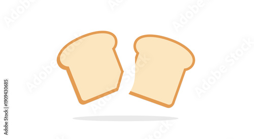 Simple illustration of two slices of bread. Use it for websites, menus, or any project involving breakfast, bakery, sandwiches, and food concepts.
