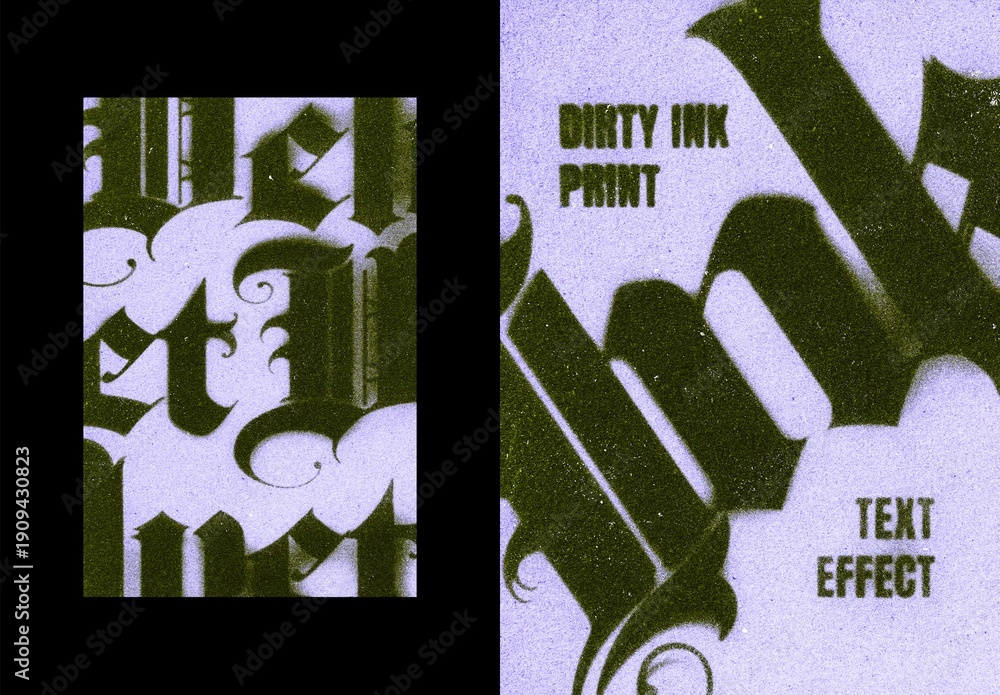 Profanity Ink Dirty Ink Printer Text Effect Mockup Stock Template | Adobe Stock