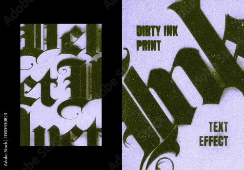 Dirty Ink Printer Text Effect Mockup