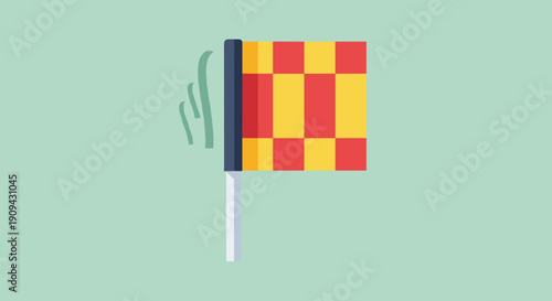 Red and Yellow Checkered Racing Flag.