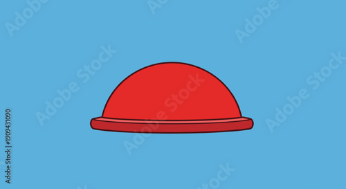 Red Serving Dish Cloche Illustration.