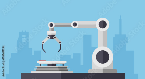 Robotic Arm Assembling Electronic Device.