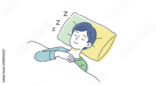 Woman Sleeping Peacefully on Pillow.