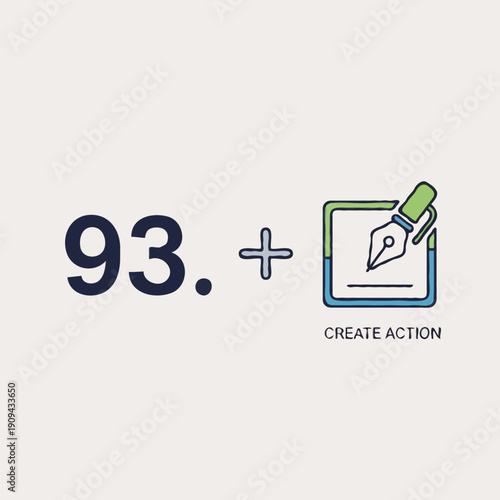 A creative symbol encouraging action with a pen and paper Ilustração vetorial