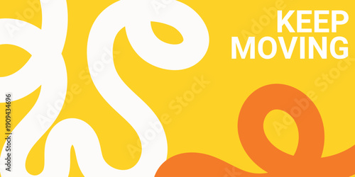 Motivational poster with abstract design and keep moving text