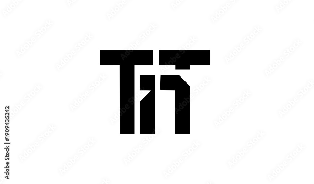 Obraz premium Bold TT monogram logo with creative negative space lettering