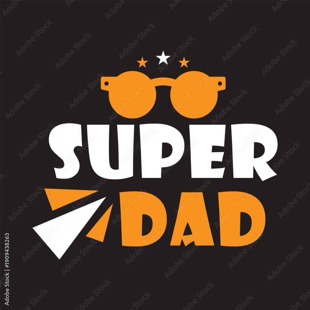 Fototapeta premium Super Dad Logo vector illustration. Super Dad typography icon symbol.