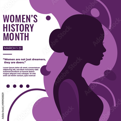 Women's History Month, modern flat vector poster design for Women’s History Month vector