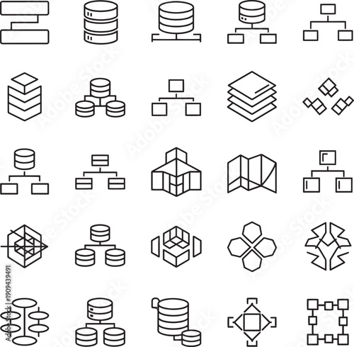 E-commerce retail shopping and digital payment solid icons