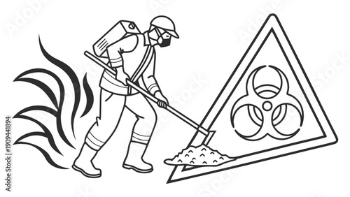Hazardous Waste Cleanup Worker in Protective Gear.