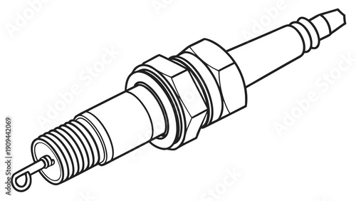 Detailed technical illustration of a spark plug.