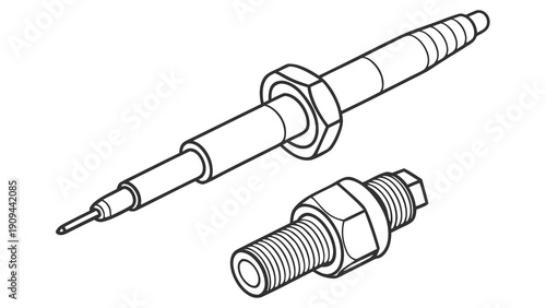 Detailed technical drawing of spark plugs with precise dimensions.