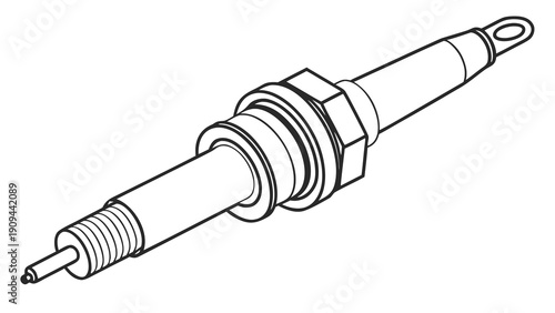 Detailed technical drawing of a spark plug with precise dimensions and annotations.