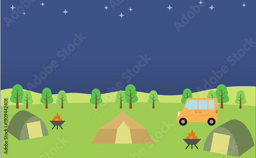 夜のキャンプ場