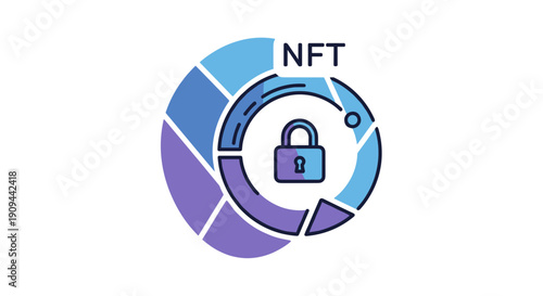 NFT Logo with Lock Security Symbol.