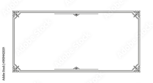 Ornate Rectangular Frame with Decorative Corners 1.