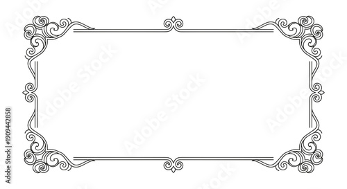 Ornate Rectangular Frame with Decorative Corners 3.