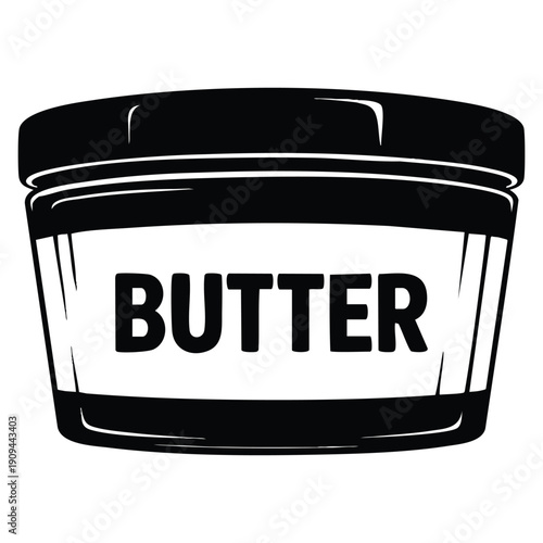 Simple butter plastic pack vector icon illustration isolated on white background designed for web food dairy packaging grocery and retail interface graphics