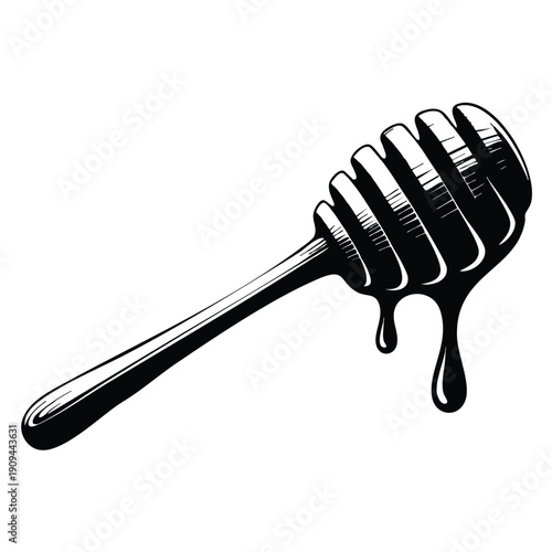 Simple illustration wood honey vector icon for web design isolated on white background suitable for organic sweet food nature based branding and packaging visuals