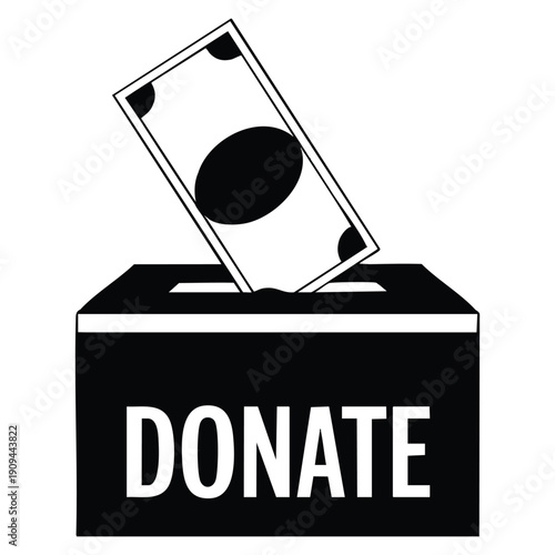 Simple vector donation team box icon showing love give support and solitary profit share concept suitable for charity volunteering fundraising and humanitarian design themes