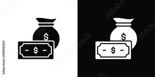 Budget Icon Sheet Multiple Style Collection Isolated Vector