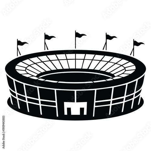 Simple vector illustration of baseball arena icon isolated on white background designed for web design sports stadium competition and event related visuals