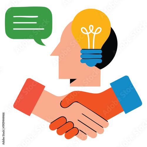 Soft skills icon flat vector illustration representing communication teamwork leadership adaptability and professional development concept for modern workplace design