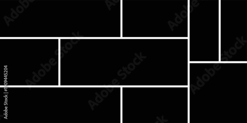 Template photo collage vector 8 pictures. Blank style moodboard, album, photo frame mockup for memory and portfolio.