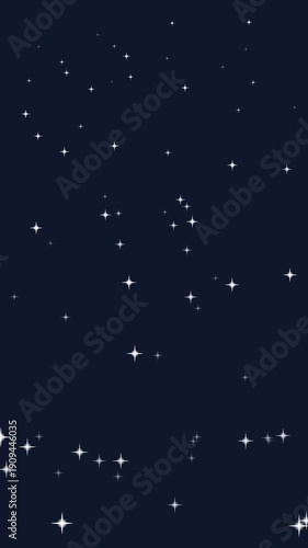 motion none Vertical Sparkling Starry Night Sky with Twinkling White Stars