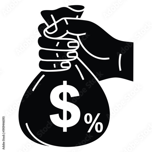 Taxes icon illustrated in glyph vector style editable format representing government finance payment accounting and taxation process