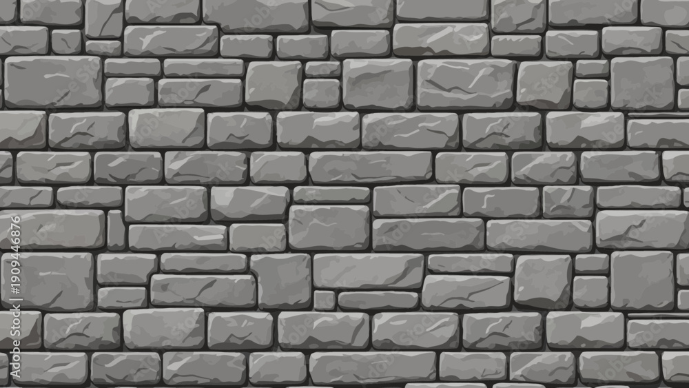 Obraz premium stone wall texture background, seamless pattern, grey rock blocks