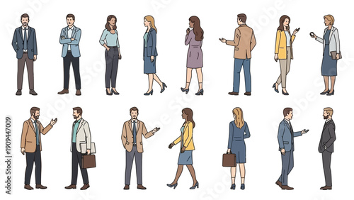 diverse business people group, office workers, team