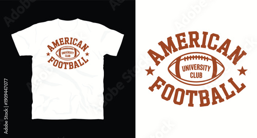 American football university graphic design for t-shirt printing